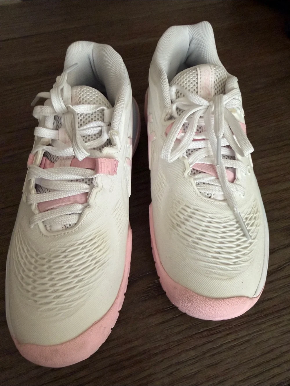Asics White and Light Pink Women's Athletic Sneakers